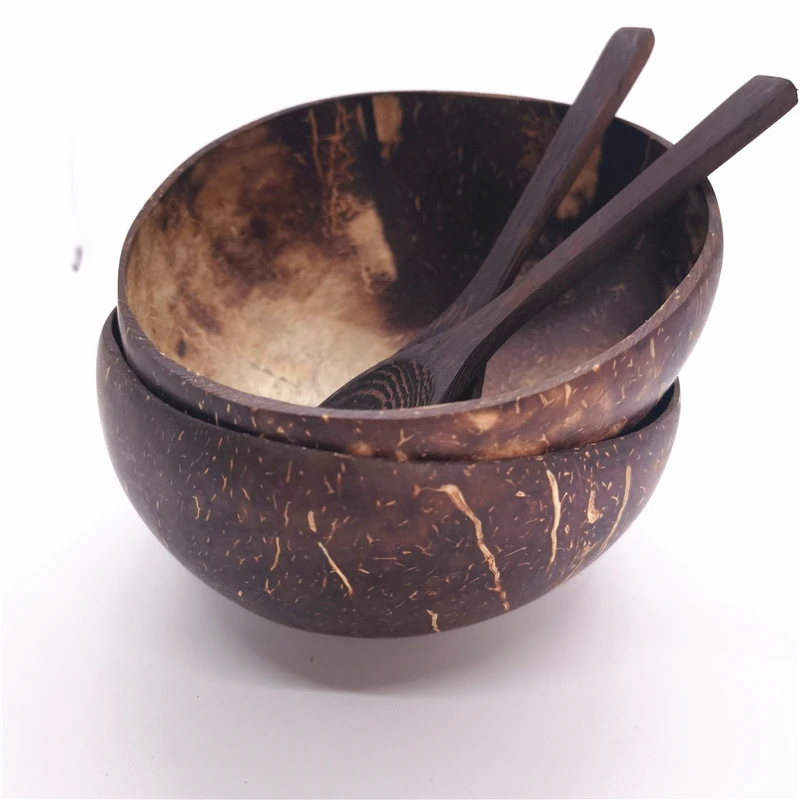 

Natural wooden coconut shells bowls 100% handmade polished half coconut shells bowl