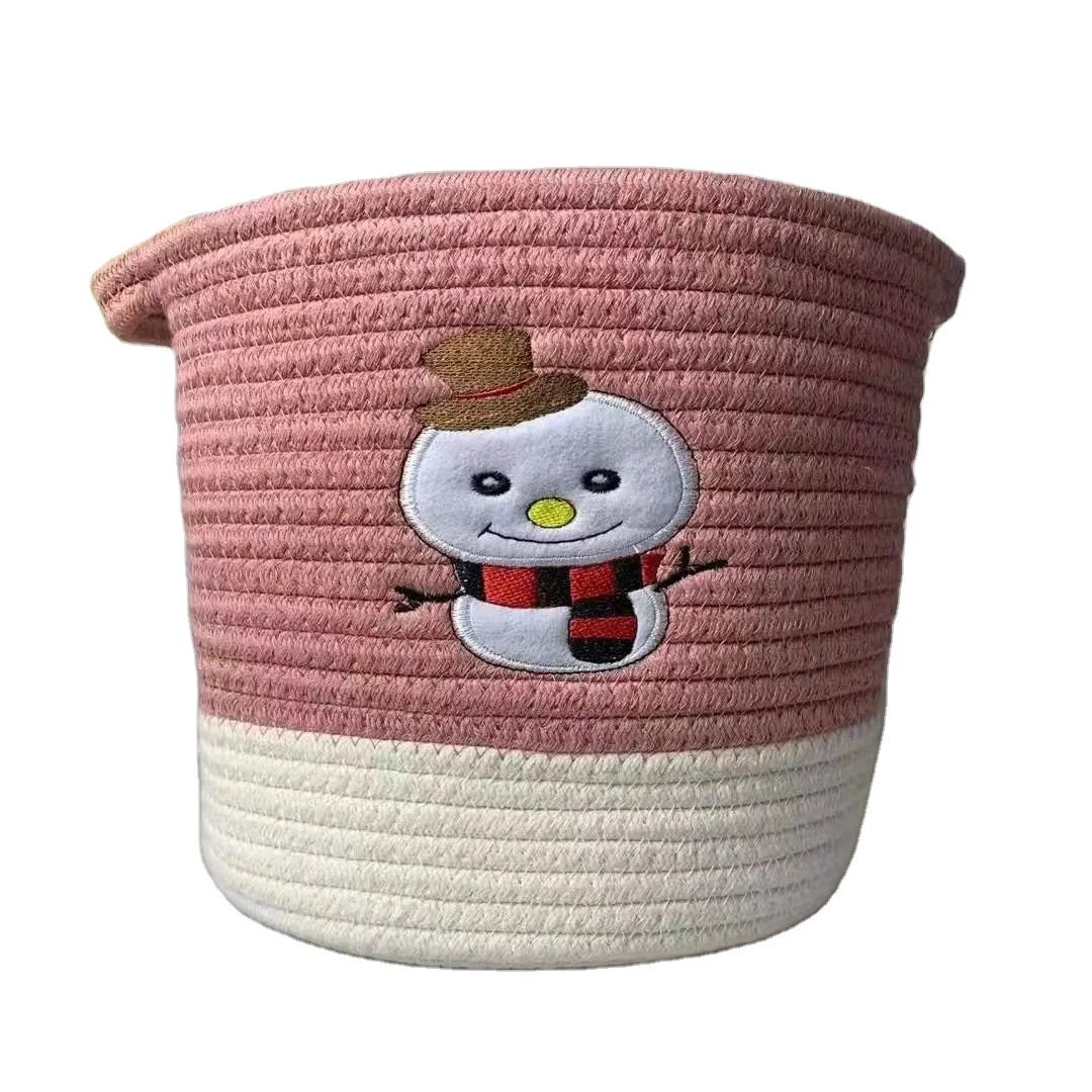 

New fashion Christmas basket with Embroidery baby gift basket wholesale empty gift basket in Bulk, Customized color