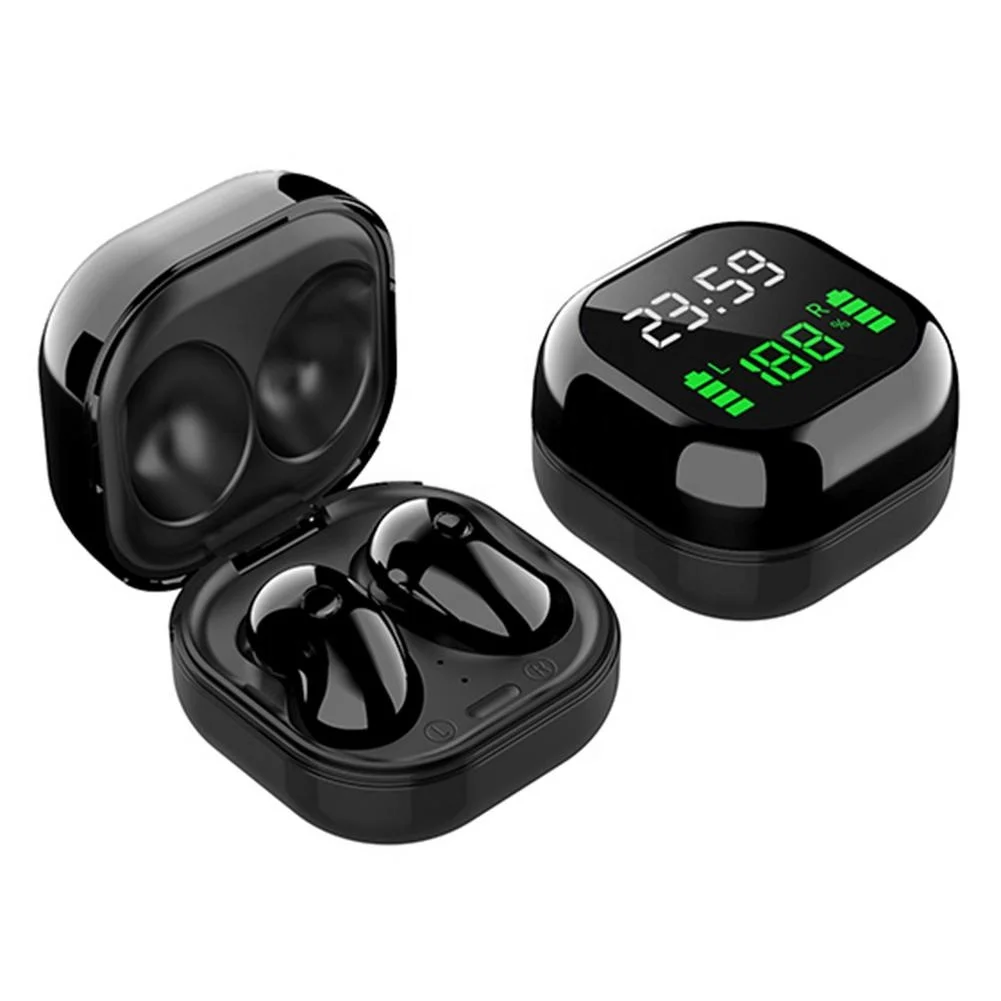 

TWS in ear BT 5.1 Sports LED digital display clock battery Wireless earbuds headphones With Charging stand for iphone 12, Black, blue, purple,white ,gold