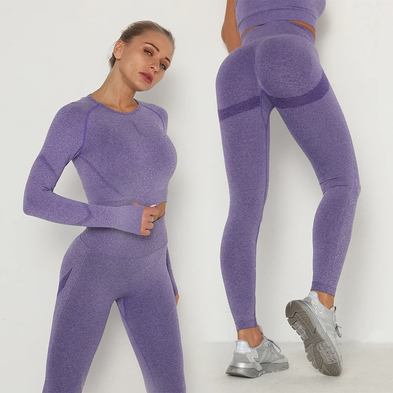 

Athletic Apparel Seamless Activewear Wear Conjunto Deportivo Mujer Workout Closther Sportswear Fitness Women 2 Pc Yoga Sets