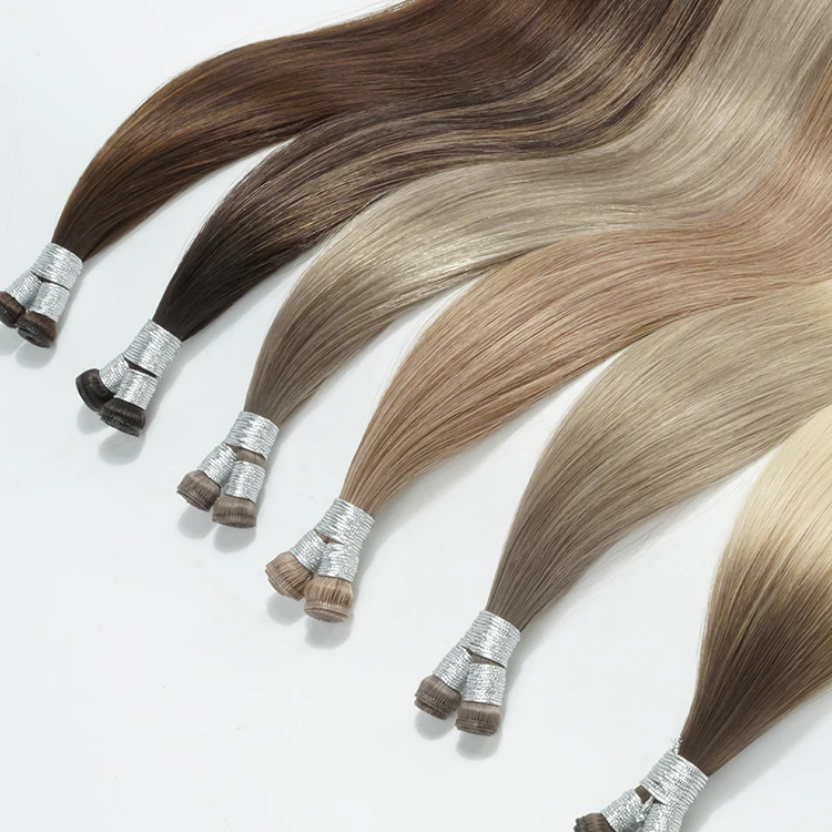 Genius Weft Hair Extentions Deep Light Russian Remy Hand Tied Curly Weft Genius