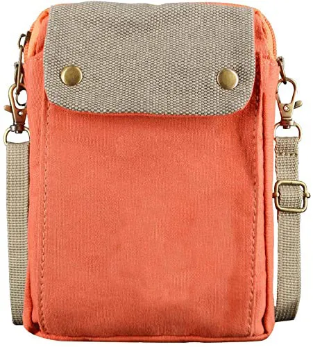 

Women Cell Phone Shoulder Crossbody Bag Small Canvas Travel Purse Wallet, Blue/green/orange