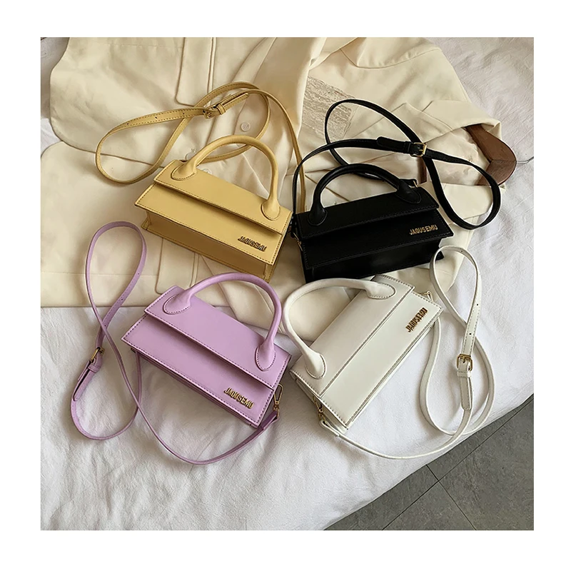 

Fashion Brand PU Leather Messenger Bags Pure Color Metal Letter Shoulder Bags Casual Ladies Small Square Bags Purses sac a Main