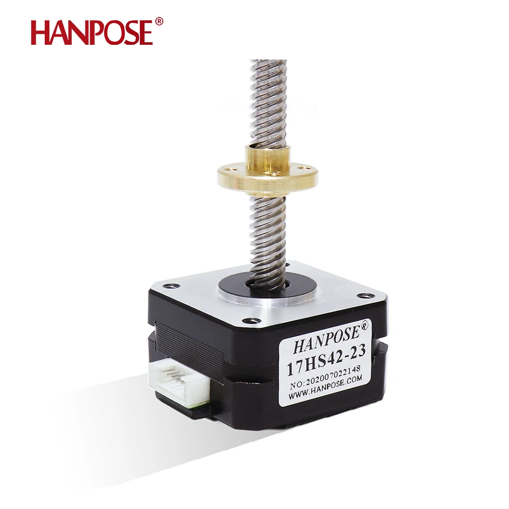 

HANPOSE nema17 stepper motor 17HS4223-T8*8 100mm length 12N.CM 0.6A for cnc automation equipment T8 lead Linear screw motor
