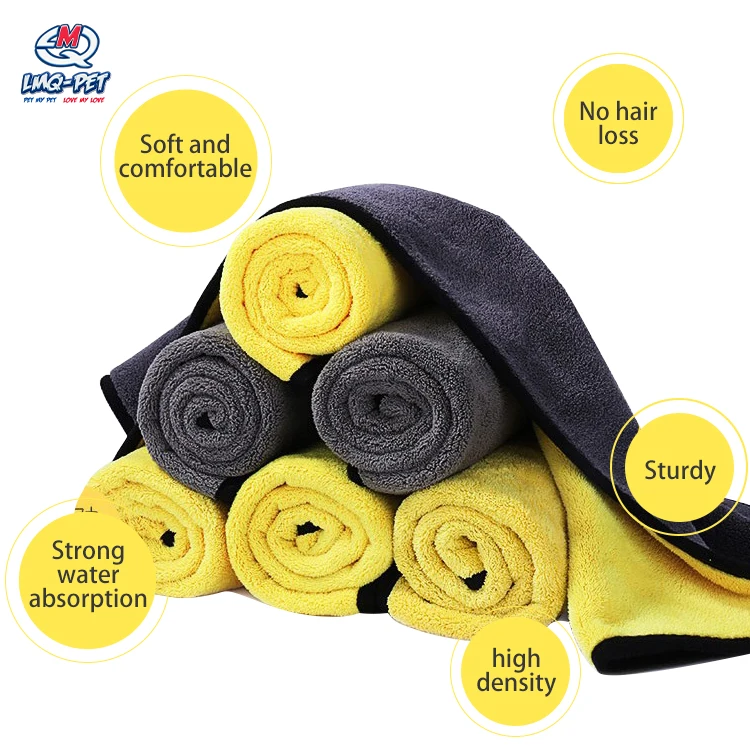 

instantly absorbent quick-dry coral fleece dog pet bath towel super soft pet puppy blanket pet grooming towel, Blue, green, yellow, pink