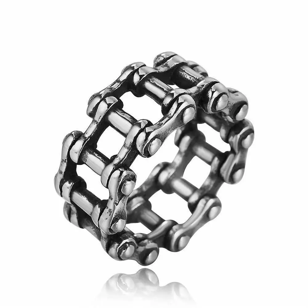 

Vintage punk rock style jewelry bicycle ring stainless steel motorcycle ring