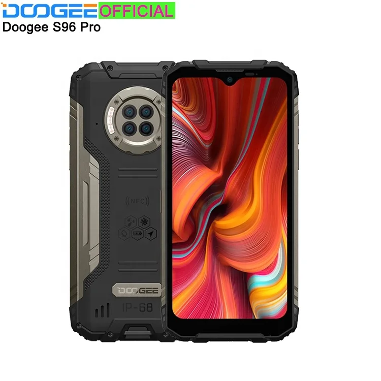 

Infrared Night Vision Waterproof Fingerprint 4g 6350mAh Smartphone 48MP Mobile Phone Rugged Smart Cell Phones DOOGEE S96 Pro, Green/black/orange