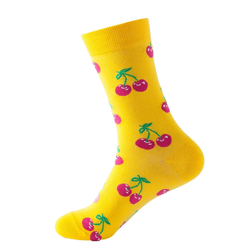 

Custom Logo Funny Fruits Pattern Cotton Socks, Multi colors