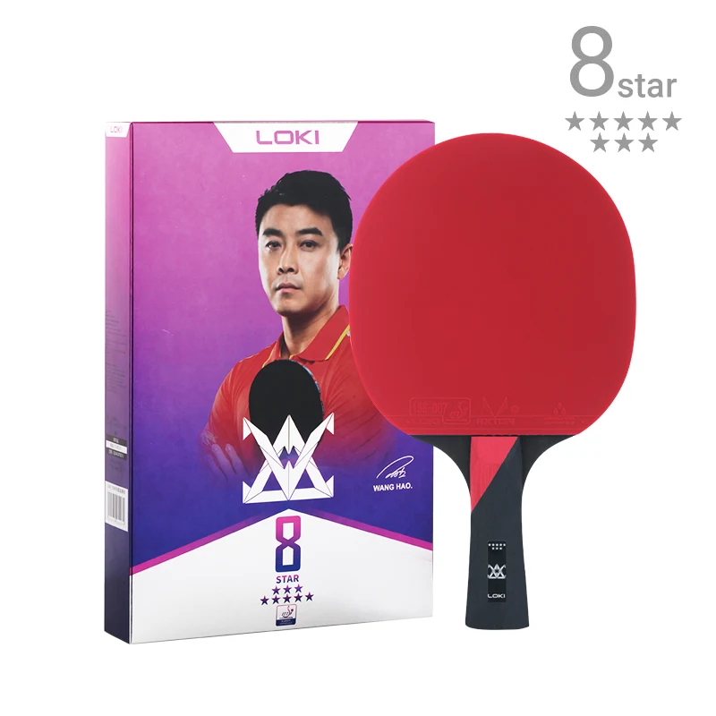 

Wholesale Good Quality LOKI 8-Star Carbon Fiber Ping Pong Paddle Brand Table Tennis Rackets