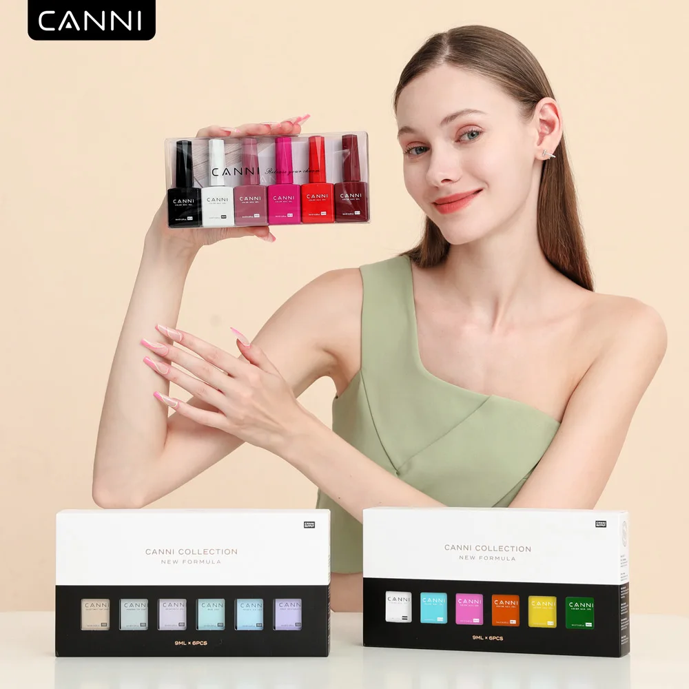 

CANNI 2024 New Series 9ml Hema Free Esmaltes 6pcs/box Soak Off UV Gel Polish Nail Art UV Nail Polish gel varnish set