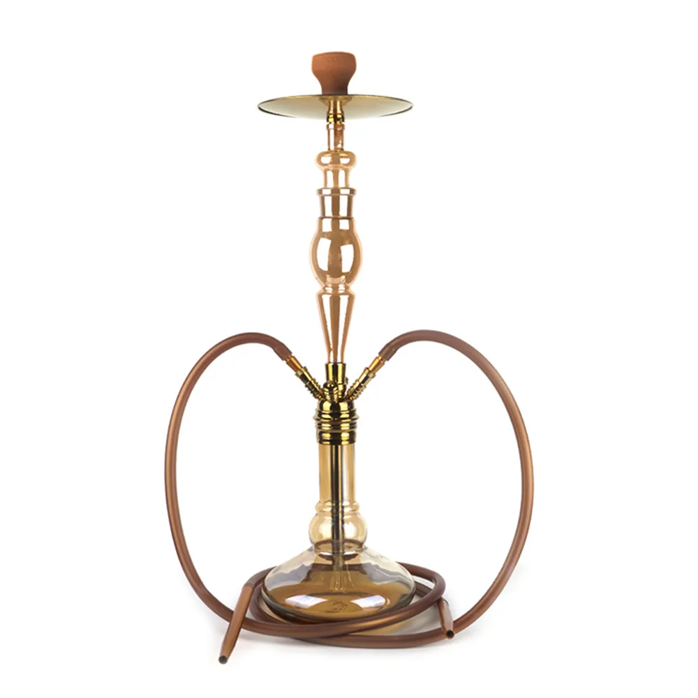 

2022 modern Double tube glass big sheesha hookah wholesale, Gold/black/gray