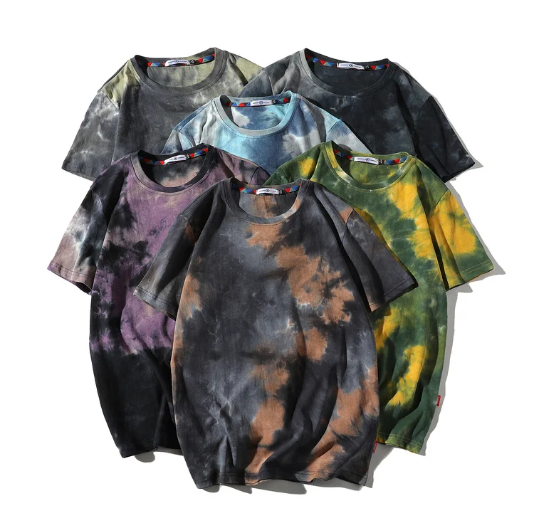 

Tye Dye T-shirts Epais Custom Slim Fit Vintage Style Multicolour Cotton Custom Mens Tie Dye T Shirts