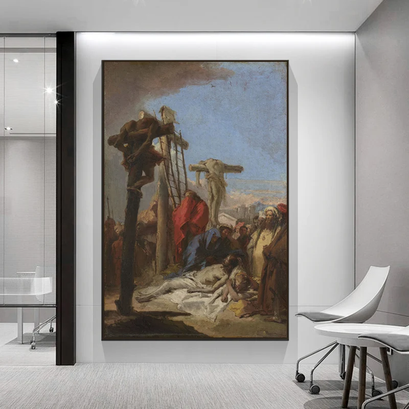 

Religion Crucifix Jesus Canvas Painting Christian Jesus Cross Gothic Posters and Print Cuadros Wall Art Picture for Church Decor