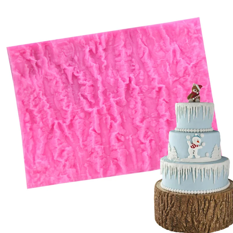 

Tree Pattern Bark Texture Cushion Cake Side Shape Fondant Silicone Mold Cake Decoration Chocolate Mold Making Crafts Tools