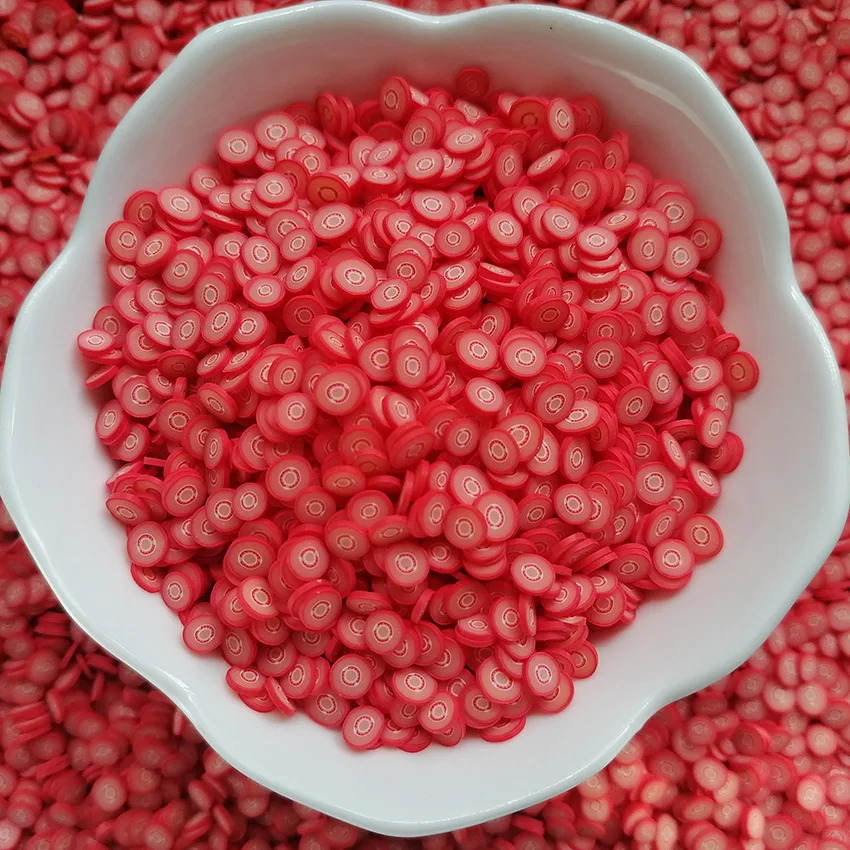 1000g DIY Craft Slime Sprinkles Red Tomato Fruit Polymer Clay Sprinkles Slices