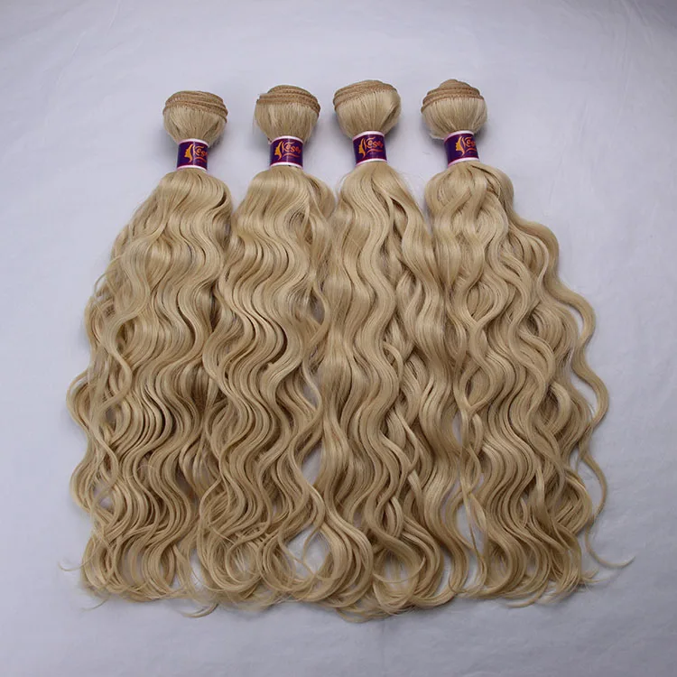 

Ombre Color Three Bundles with Closure Blonde Synthetic Hair Bundles Water Wave Bundles Synthetic Hair Extensions, Black brown burgundy . 10 colors