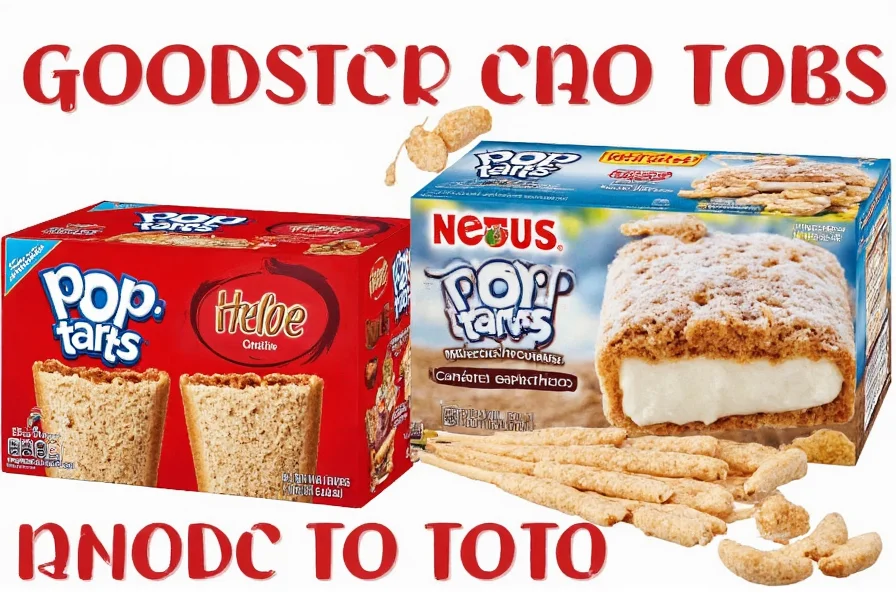 Close-up comparison of cinnamon roll pop tart next to traditional cinnamon roll showing visual similarities and differences