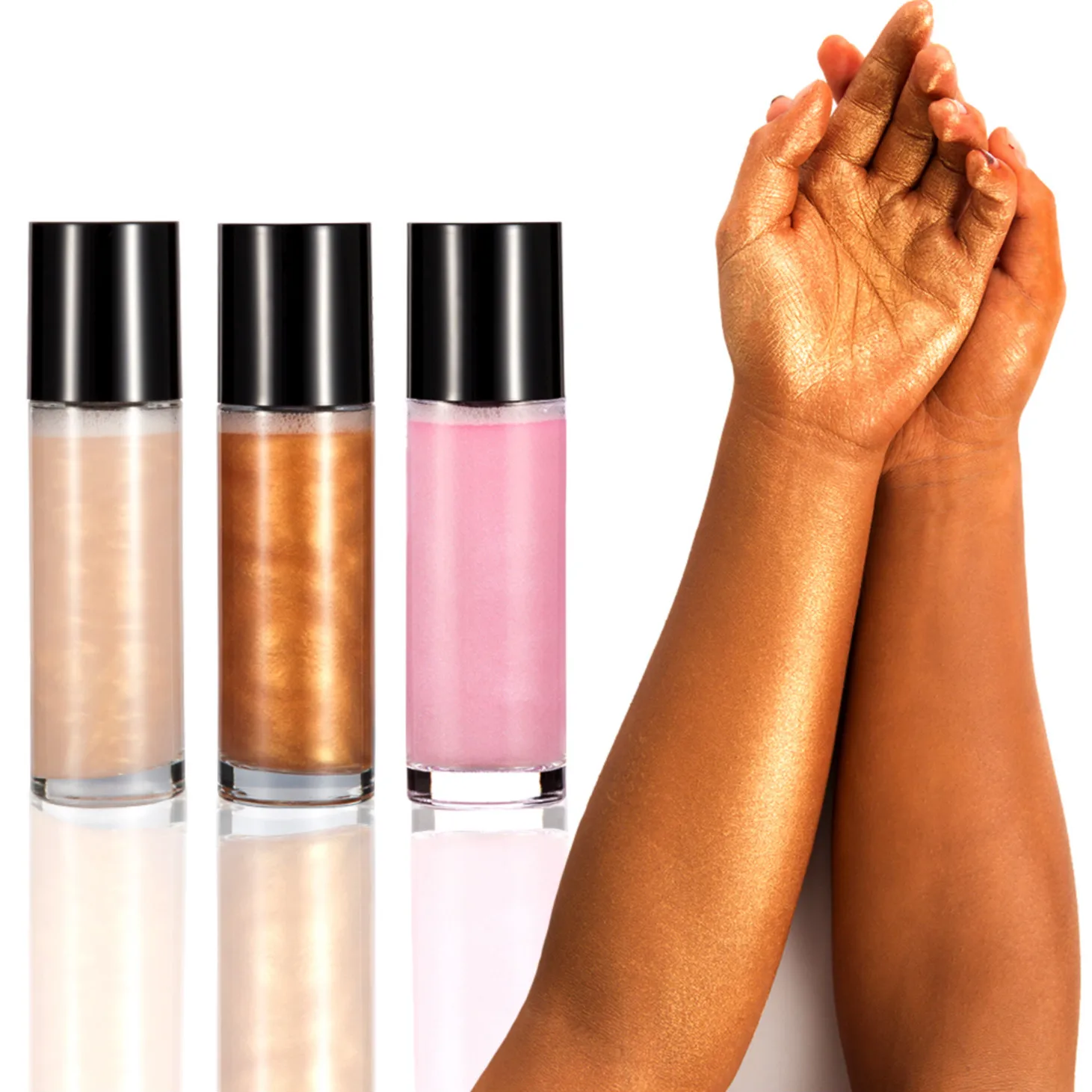 

4 color face body highlighter spray shimmer glitter highlighter makeup spray custom logo gold shimmer spray liquid highlighter, 4 colors