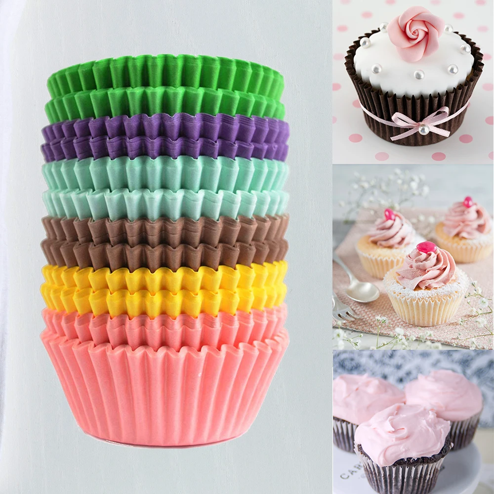 

Cupcake Liner Baking Muffin Box Cup Case Muffin Cupcake Paper Cups Cake Forms Party Tray Cake Mold Decorating Tools, As photo