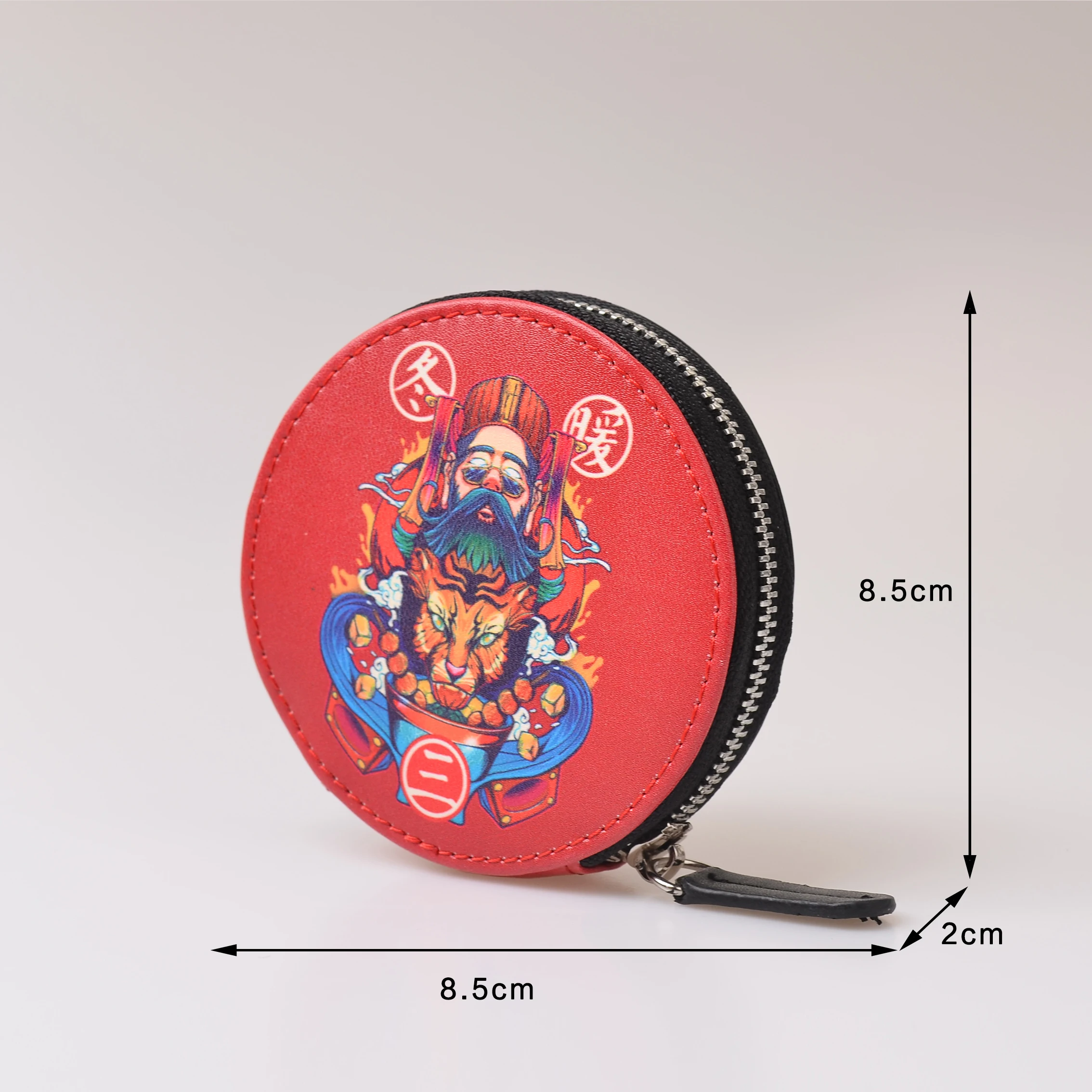 

Fashionable Women Round Coin Wallets with digital printing, Red