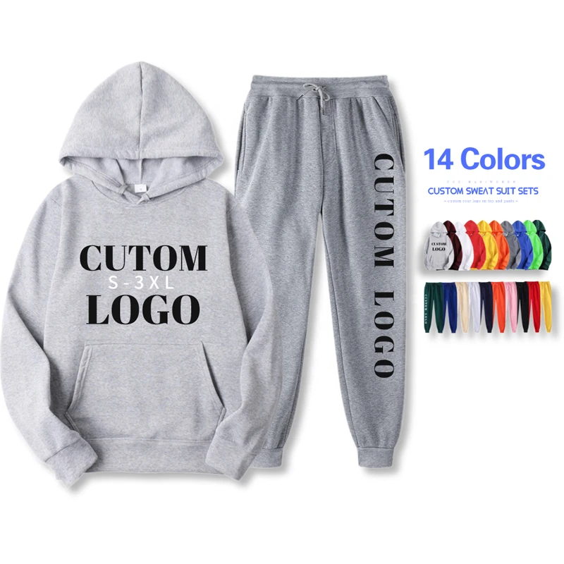 

IKEBEL Sweatshirt SweatPants Men Tracksuit Unisex jogger Custom Logo sweatsuit Women Hoodie Sweatsuit Set, As shown