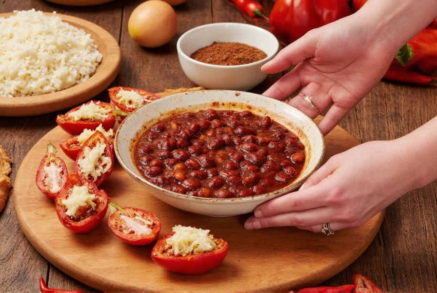 Chili Homemade on a Plate