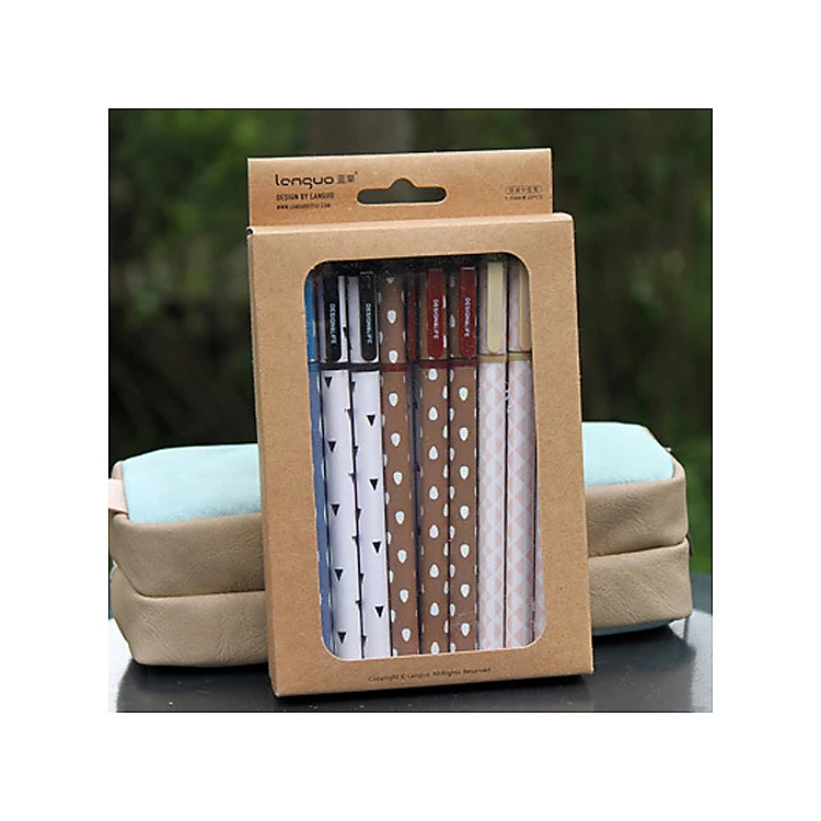 
Custom China Low Price Products Kraft Paper Color Printing Window PVC Film Pencil Craft Packaging Box 
