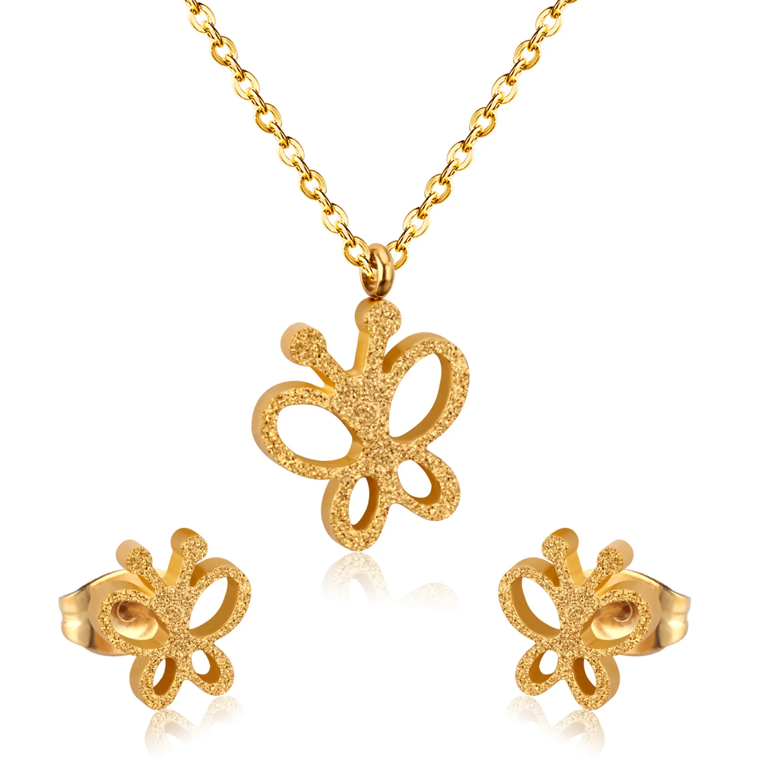 

Children Jewelry Set Jewelry Enamel Kate Cat Gold Plated Necklace Earrings Set for Women