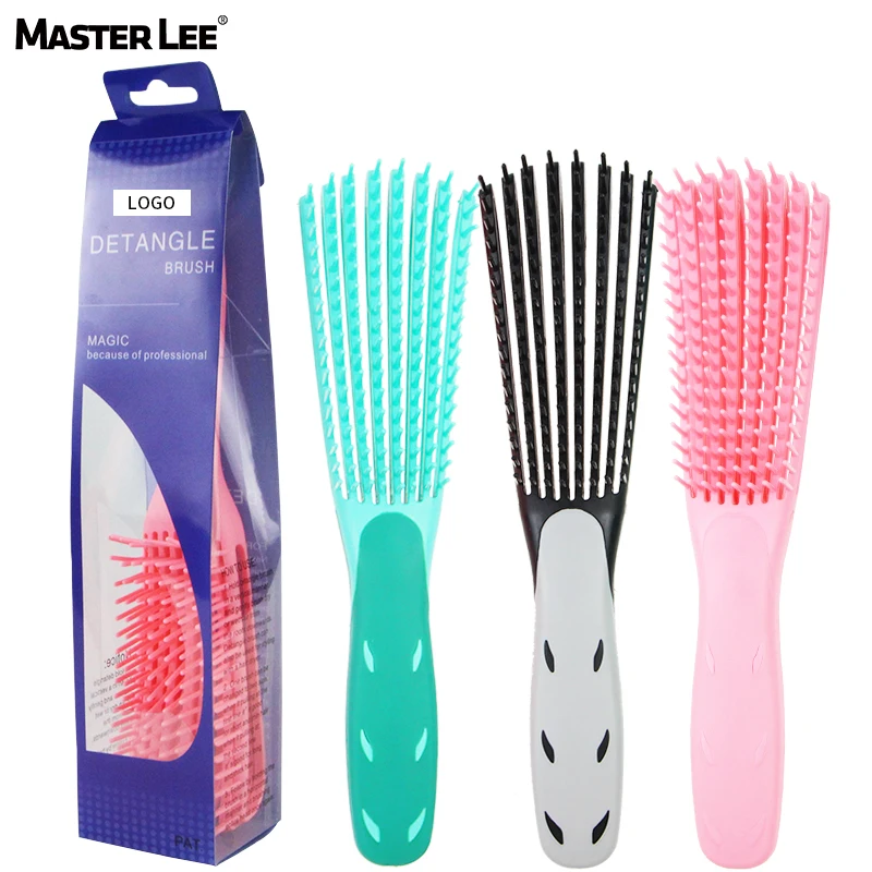 

Masterlee Custom Logo detangle hair brushes octopus card comb massage brush, Candy color