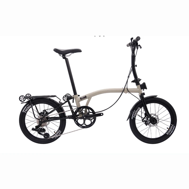 MINT 16-inch 9-speed T9D-349D Disc Brake Tri-folding Bike MintPapts Steel S bar M BAR Folding Bicycle