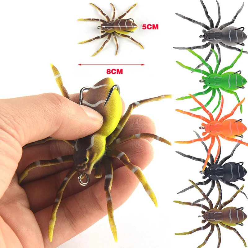 

SGYAO New Spider Soft Bait 5cm 5g Silicone Bait Artificial Softbait Lures Weedless Fishing Lure with Realistic Design, 7 colors