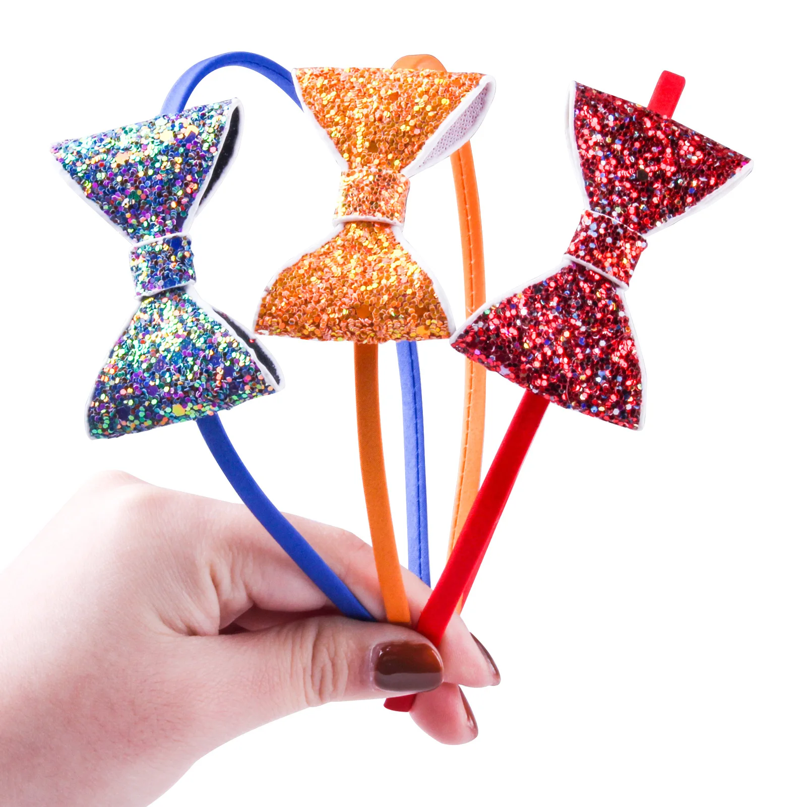 

New arrival princess hairband Cute girls glitter hair hoop shinny bow headband