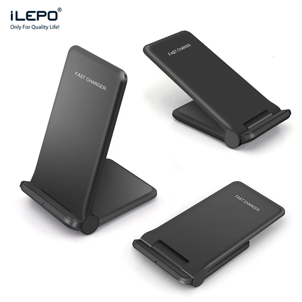 

New arrival folding design 15W fast charging desktop vertical phone holder wireless charger