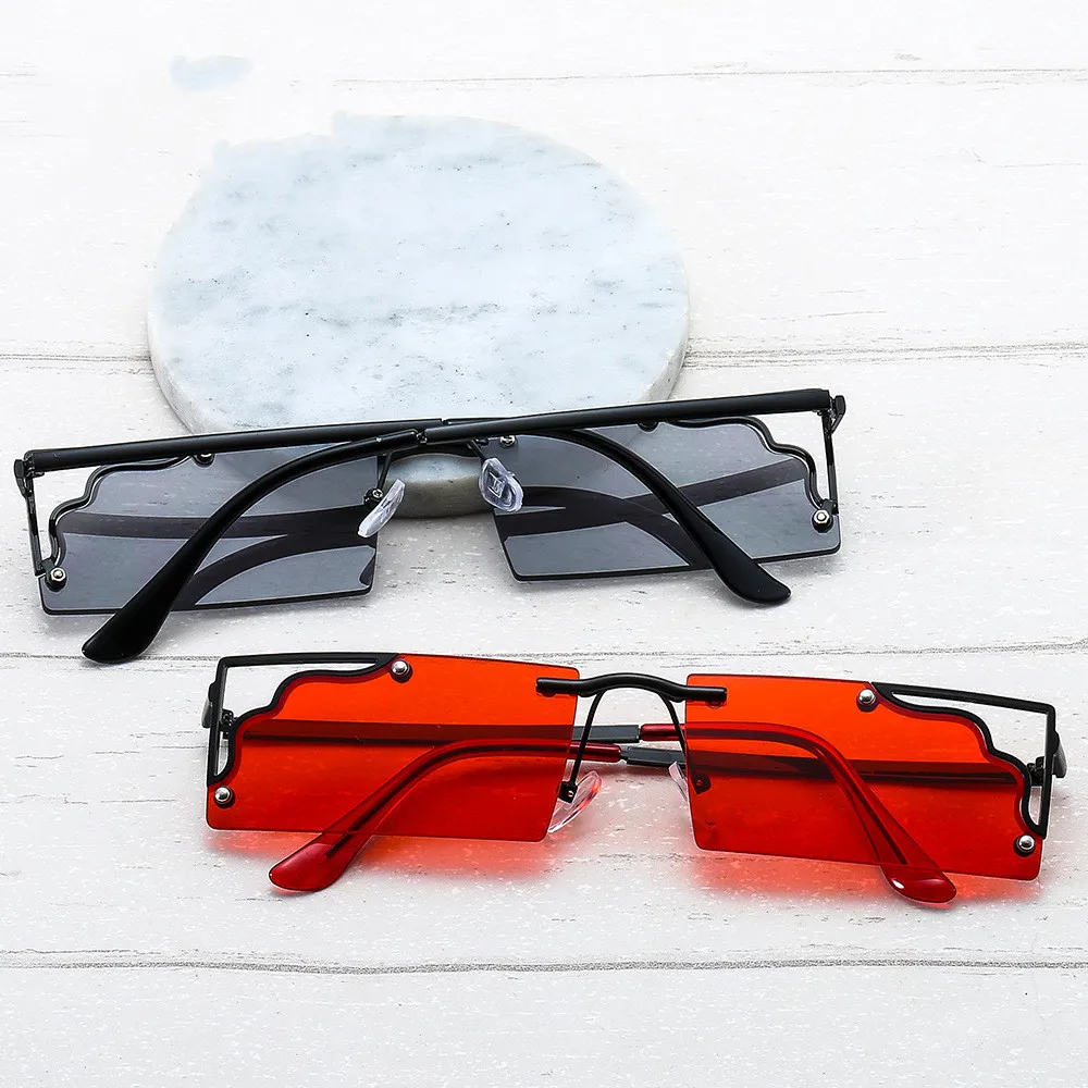 

Shades 2021 New Party Rimless Red Men Womens Small Frame Square Sunglasses Sun Glasses