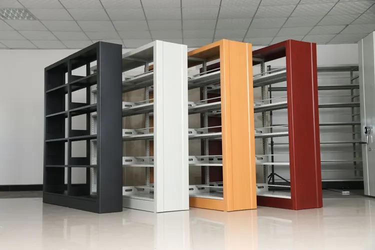  Double side Iron bookshelf for library