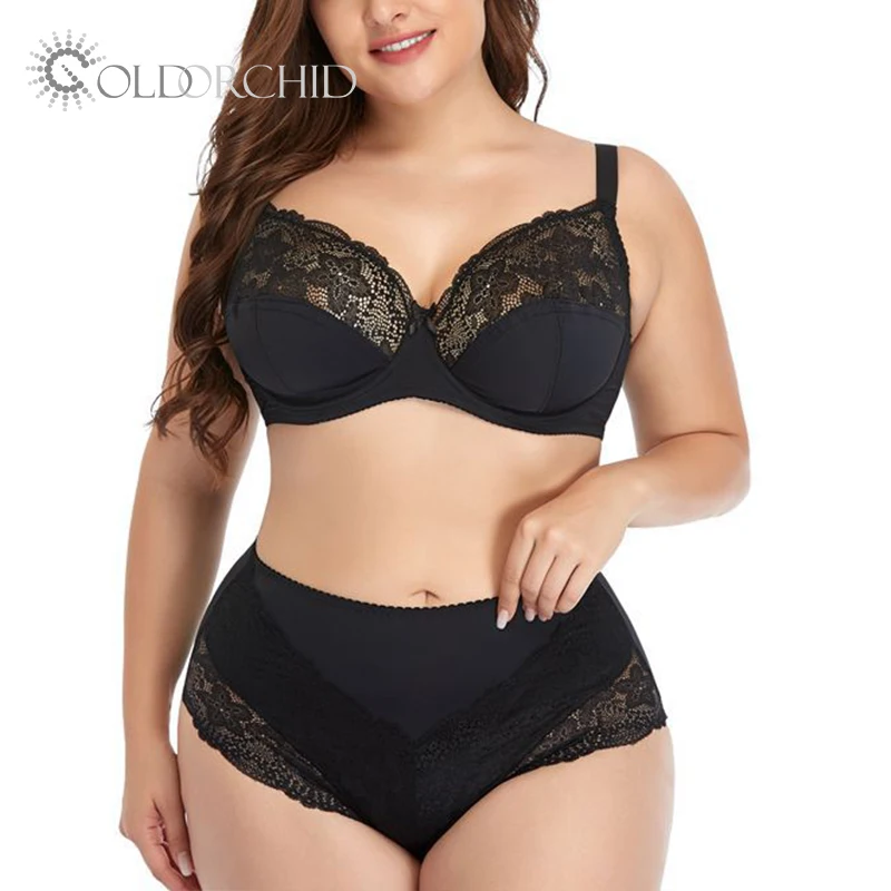 

Wholesale high cut full cup plus size bras set, White,black,beige