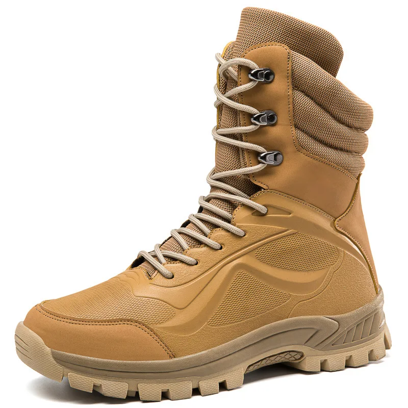 

2021 autumn new men's high-top military boots large size outdoor casual tooling men's boots