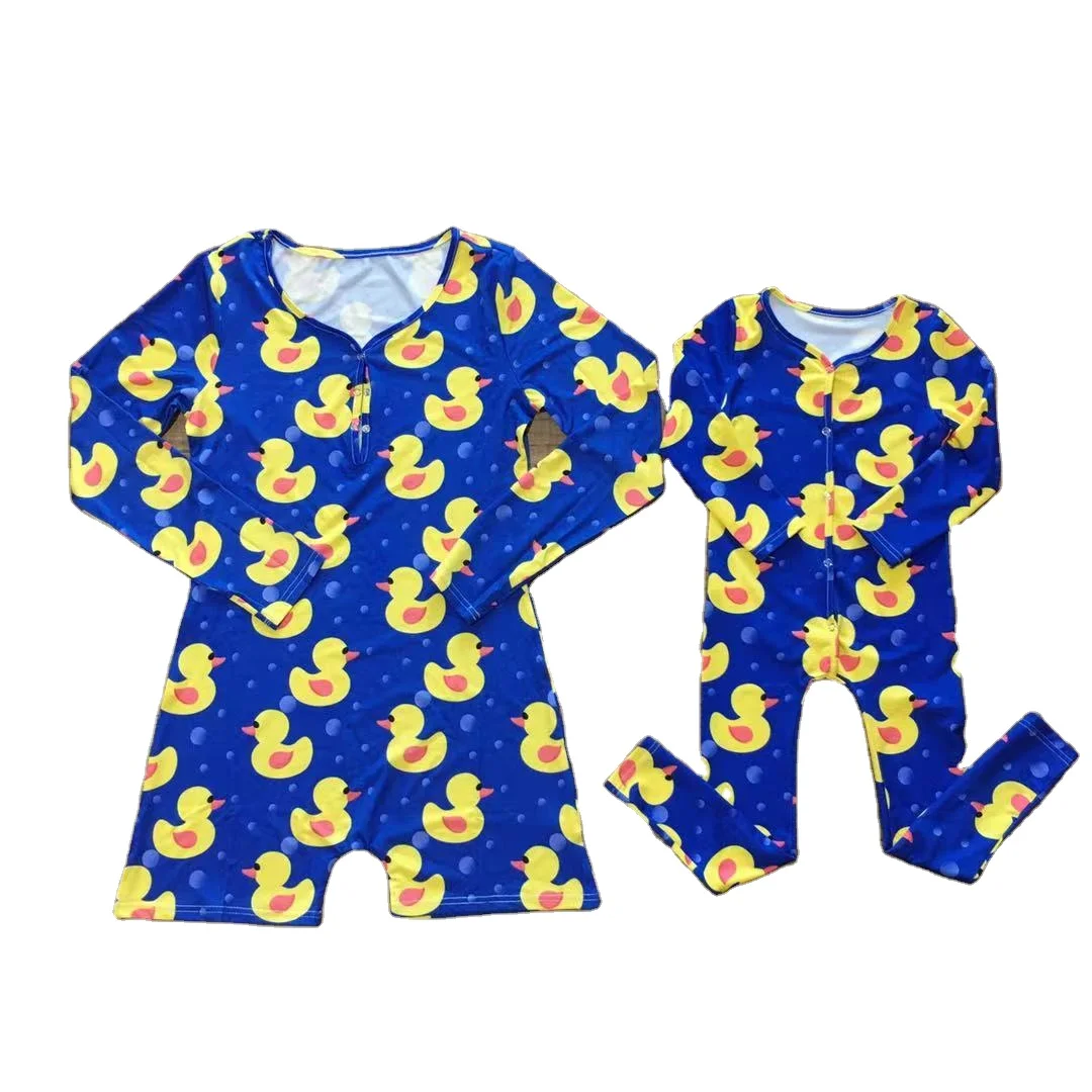 

Wholesale Custom Lovely Family Wear Big Stretch Soft Fabric Kids Onesie Pajamas Mommy And Me Onesie, 6 colors