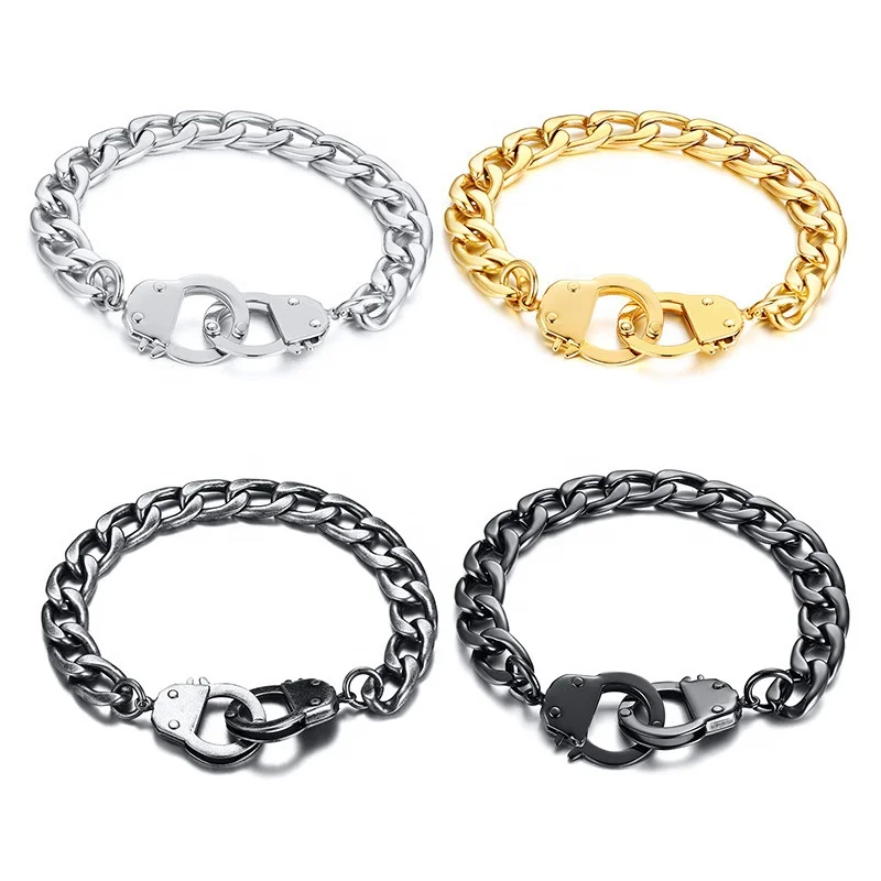 

Isunni Fashion Bracelet Wholesale 20.5MM Stainless Steel Gothic Handcuff Bracelet