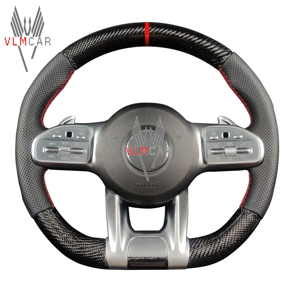 

carbon fiber steering wheel For mercedes benz c-class w204/205/ old model to new amg 809 steering wheel, Black