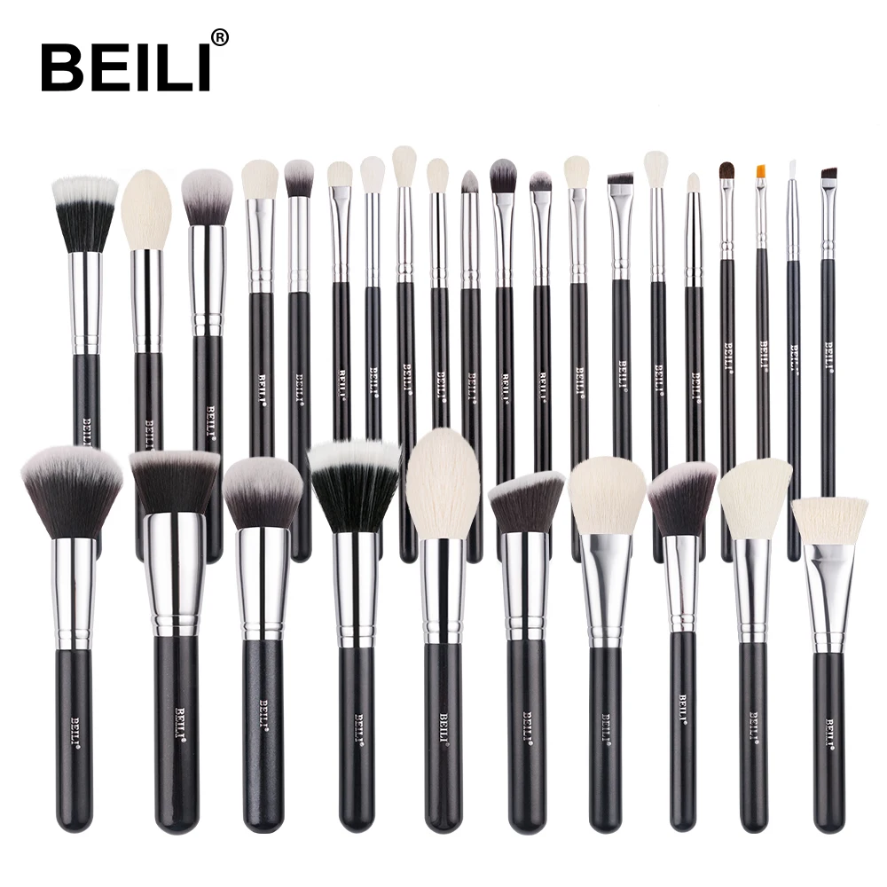

BEILI Black Professional Luxury Makeup Brush Set Kit Cosmetic Wholesale Factory Price Wood Handle Accept Private Label Customize