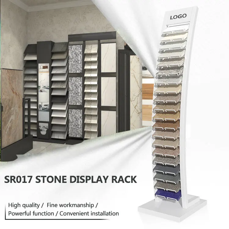 Wholesale Floor Stand Metal Ceramic Exhibition Tile Stand Showroom Stone Display Rack