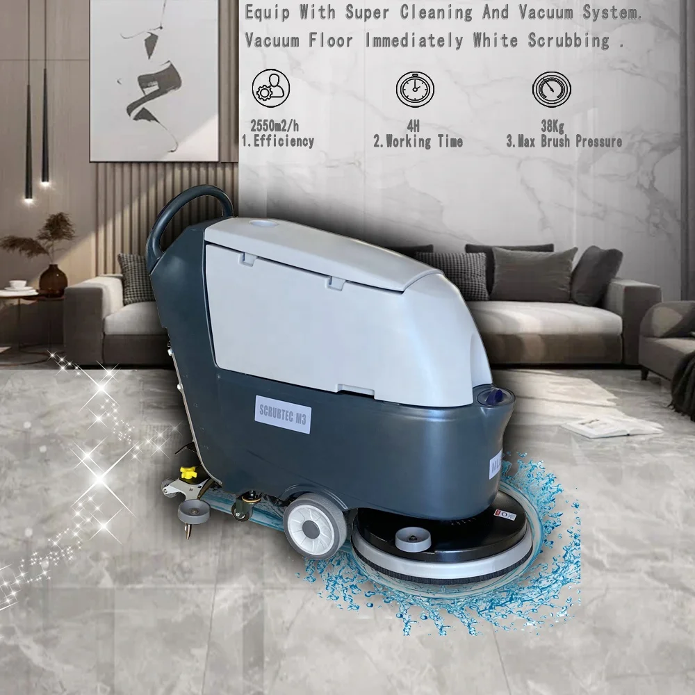 

MLEE-530H Warehouse Electric Handheld Floor Scrubber Washer Driving Motor Self Walking Washing Machine