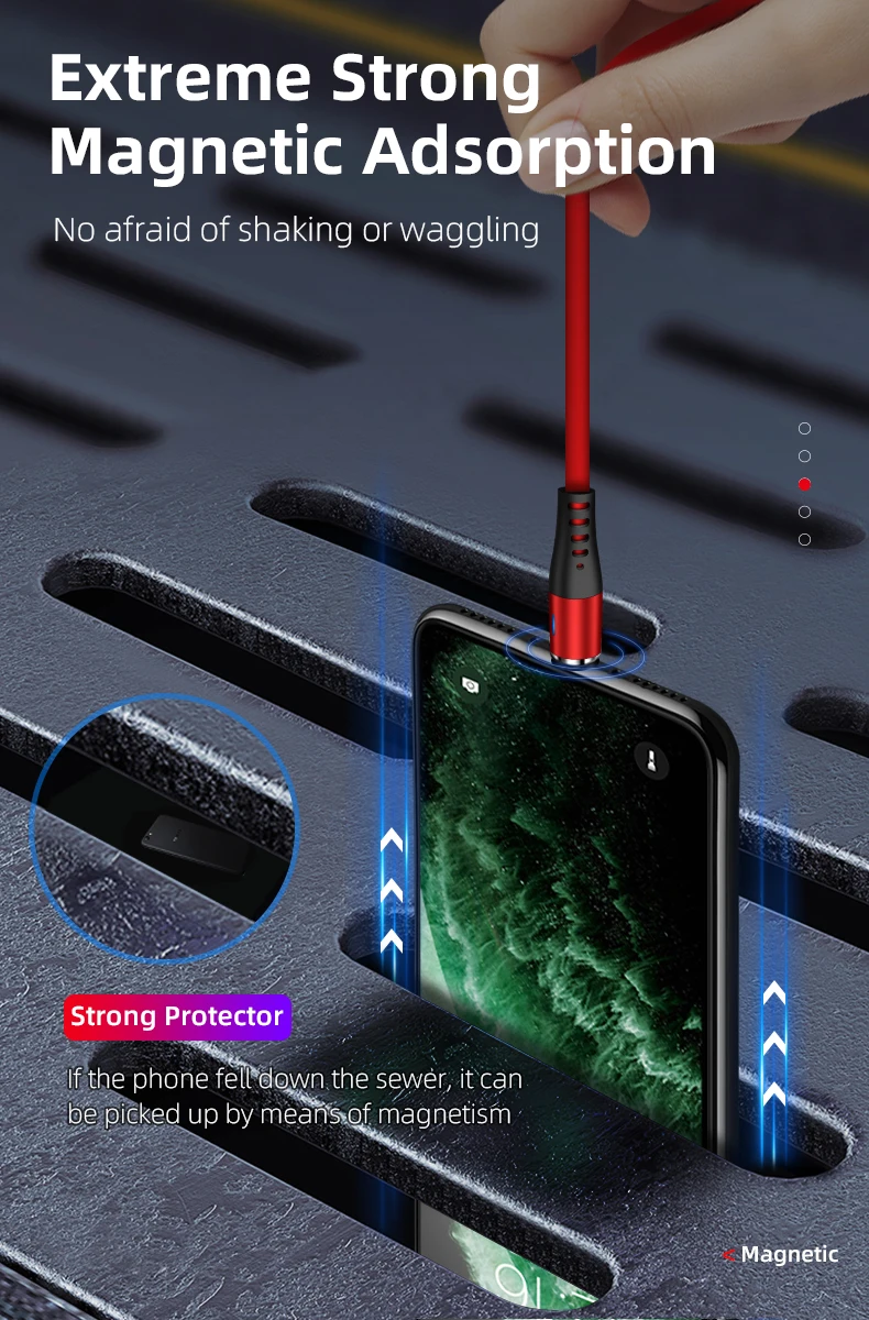 2020 new 3 in 1 magnetic charging cable true liquid silicone usb charger cable for all phone 1m 3ft - ANKUX.COM