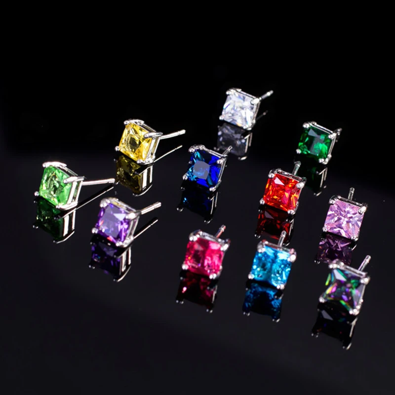

women Gifts quare zircon earrings shiny earrings zirconia jewelry earrings