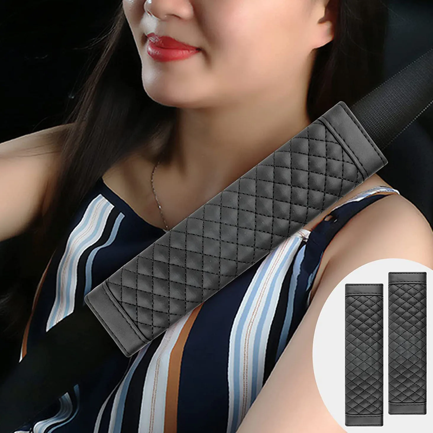 

Boshiho 2 packs Car Seat Belt leather Cover Seat Belt Buckle Cover Seatbelt Pad For A More Comfortable Driving