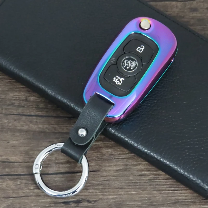 金属皮革汽车遥控钥匙保护套为别克折叠钥匙
