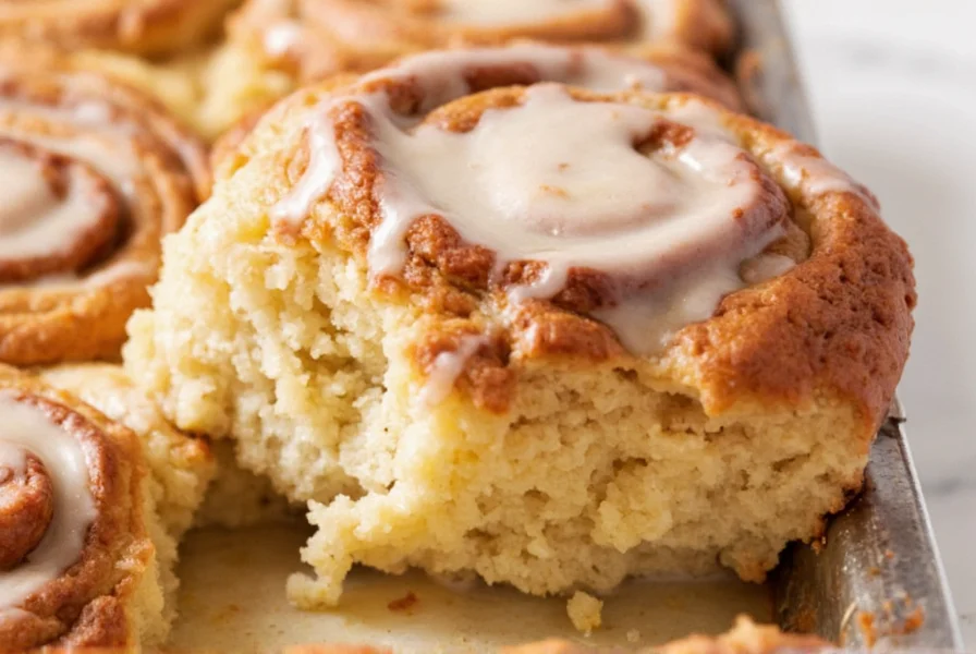 Step-by-step preparation of cinnamon roll bread pudding showing cubed cinnamon rolls in baking dish with custard mixture being poured over