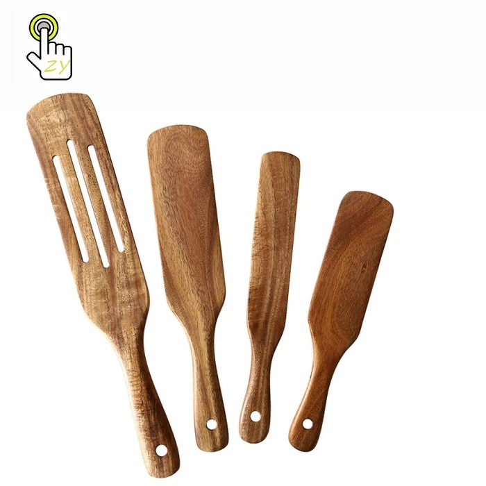 

5 Pieces Wooden Spurtles Kitchen Tools Set Wooden Kitchen Cooking Utensil Teak Kitchen Set wooden spurtle set