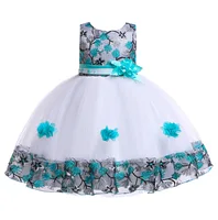 

D0012 Wholesale Original Girls Summer Frock Designs Princess Flower Baby Girl Party Dress For Wedding